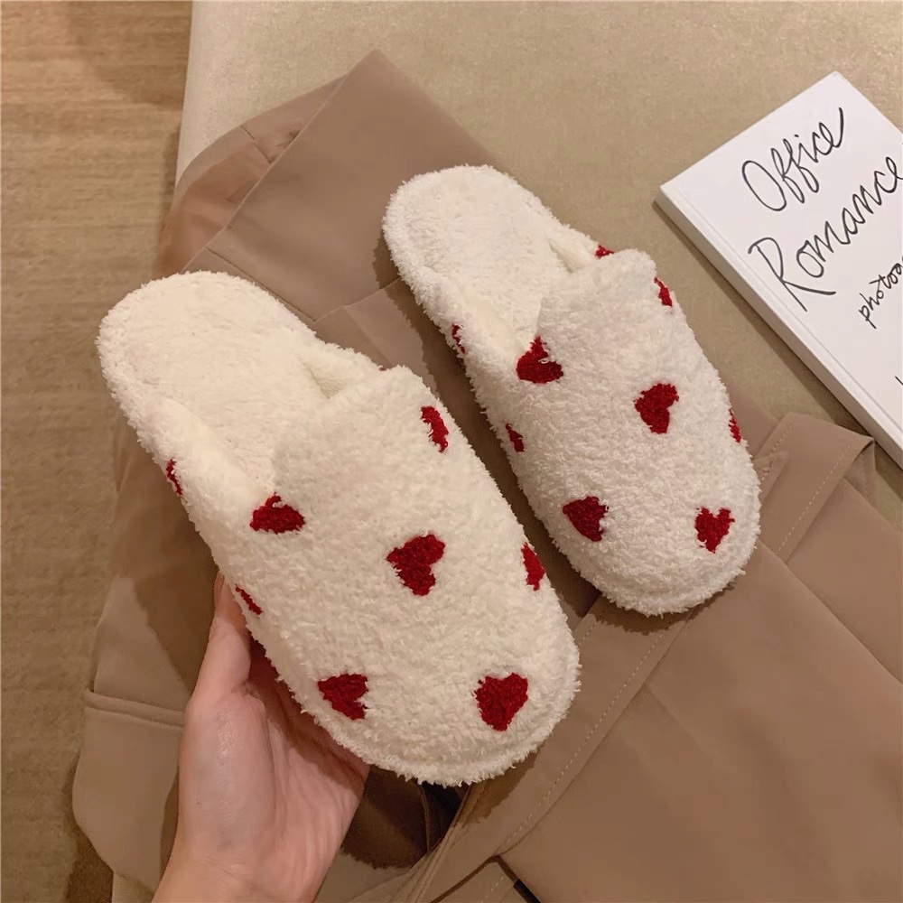 Valentine's Day Love Pattern Slippers,Cozy & Warm Home Floor Slippers